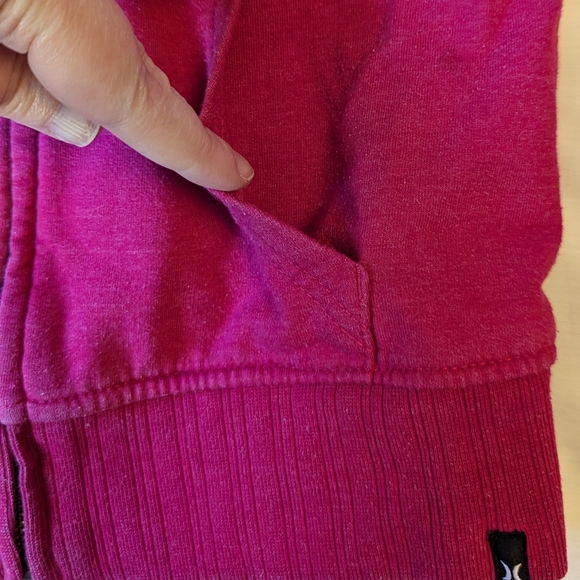 Hurley sz7/8 fuschia zippered hooded jacket GUC - Picture 4 of 5